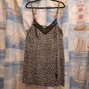 Secret Treasures Leopard Print Chemise with Black Lace